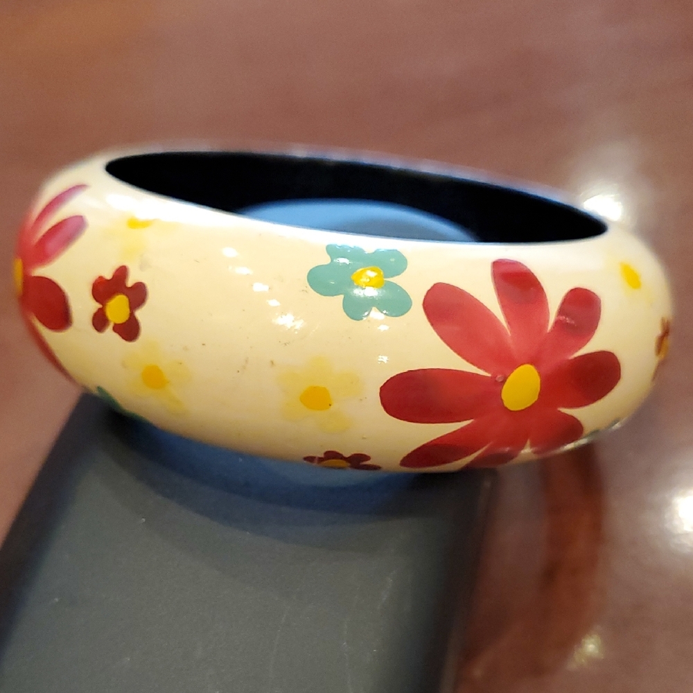Hand Painted Bangle Bracelet Vintageq